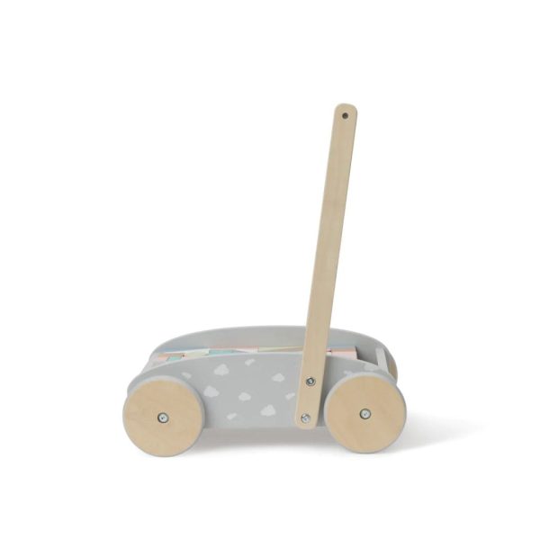 Bubble Wooden Baby Push Cart & Walker with 45 Building Blocks (12m+) Fashion