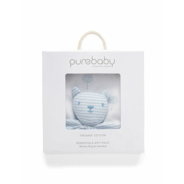 Purebaby Organic Blanket and Soothing Toy GiftSet - Pale Blue Tree Discount