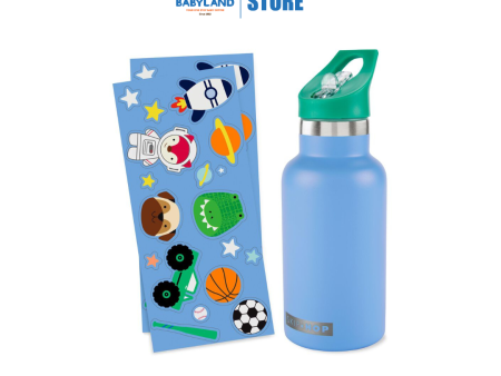 Skip Hop Spark Style Stainless Steel Canteen Bottle 380ml - Blue For Sale