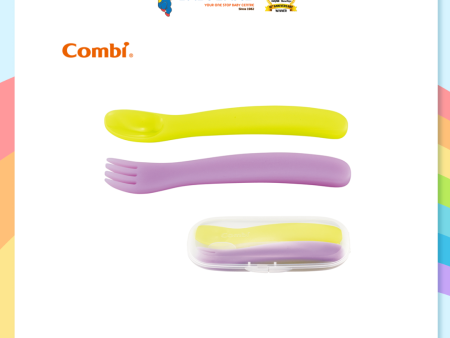 Combi Baby Label Spoon & Fork Set With Case (12m+) For Cheap