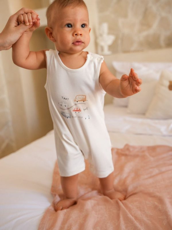 Joey&Mom Sleeveless Bamboo Romper (3-6m) Sale