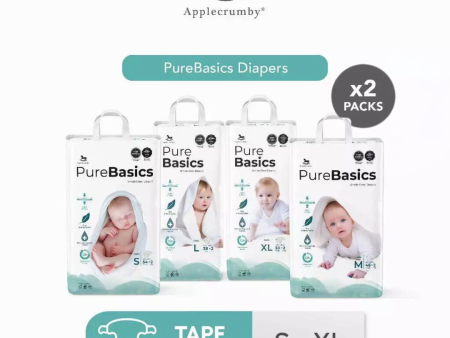 Applecrumby PureBasics Tape Diapers (Mega, 2 Packs) Cheap