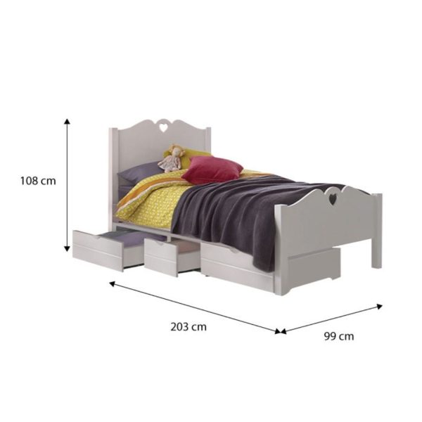 [Pre-Order] Snoozeland Holly Bedframe with Underbed 3 Drawers Hot on Sale