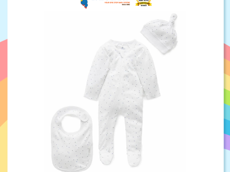 Purebaby Organic 3 Pcs Set Pale Blue Spot - Newborn Online Hot Sale