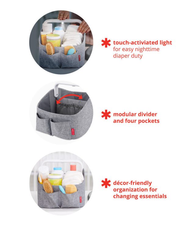 Skip Hop Nursery Style Light Up Diaper Caddy - Oat Online now