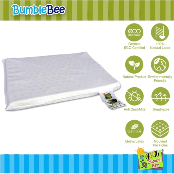 Bumble Bee Natural Latex Toddler Pillow (45 x 30 x 3.8cm) Cheap