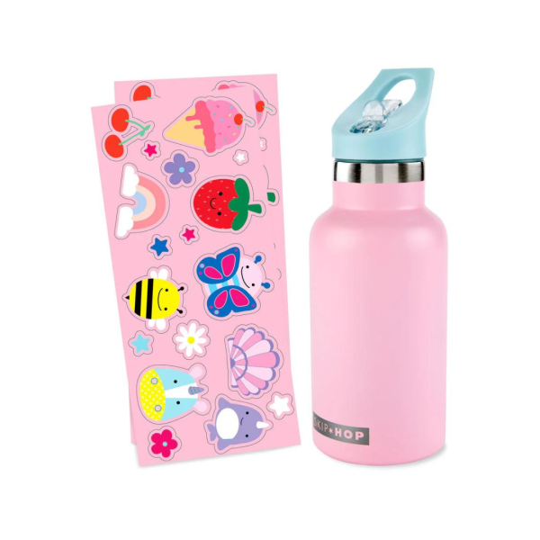 Skip Hop Spark Style Stainless Steel Canteen Bottle 380ml - Pink on Sale