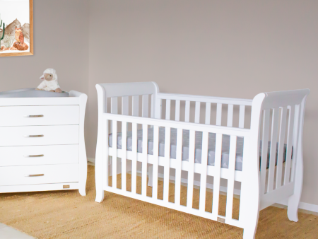 [Pre-Order] Babyhood Classic Sleigh 4-in-1 Cot - White Cheap