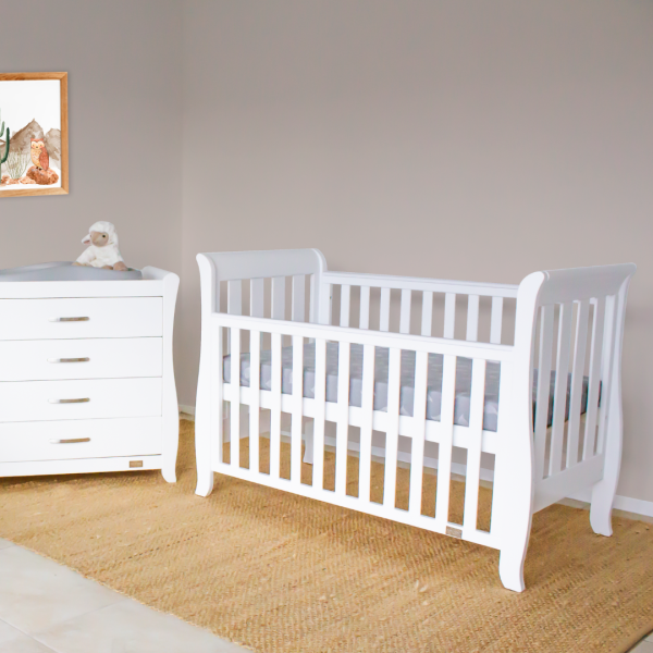 [Pre-Order] Babyhood Classic Sleigh 4-in-1 Cot - White Cheap