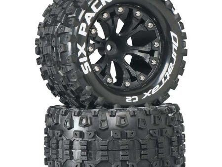 Sixpack MT 2.8  Mounted Nitro Rear Truck Tires (Black) (2) (1 2 Offset) Supply