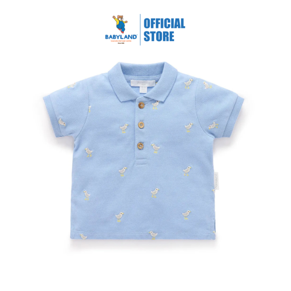 Purebaby Organic Seagull Polo Shirt Seagull Broderie Cheap