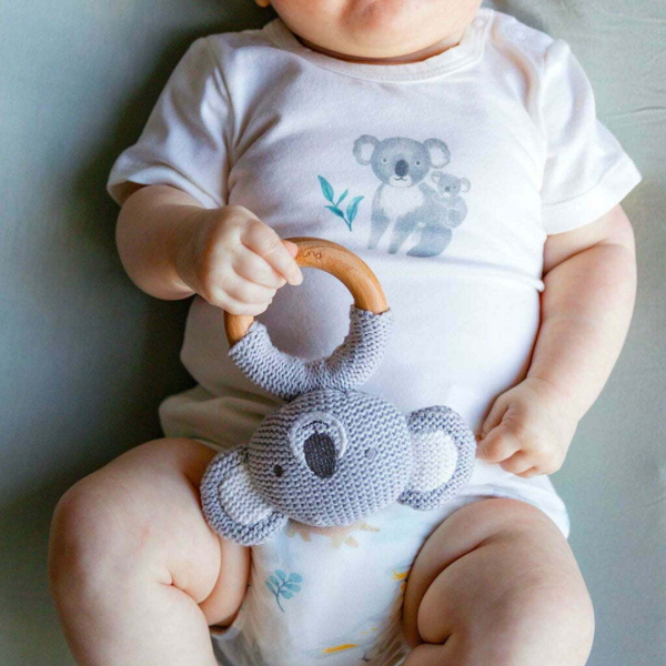 Purebaby - Organic Elephant Rattle Grey (0m+) Online Sale