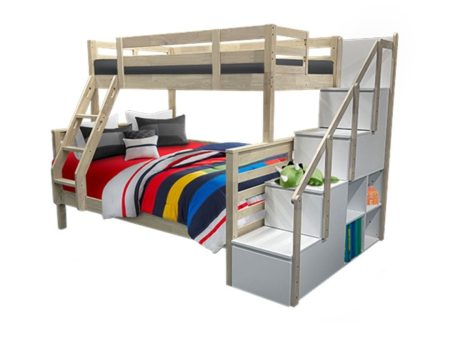 [PRE-ORDER] Snoozeland Huckleberry Super Single over Queen Bunk Bed with Staircase Sale