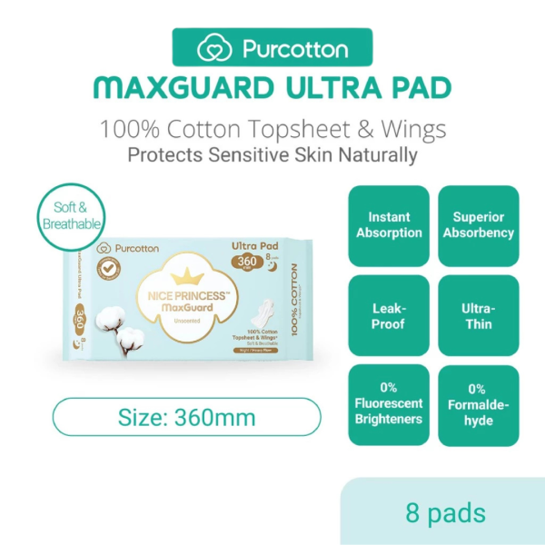 Purcotton Nice Princess MaxGuard Ultra Pad 360mm (8Pads) Discount