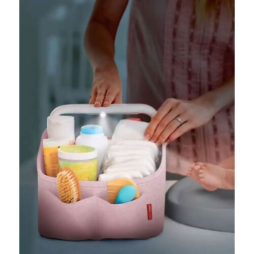 Skip Hop Nursery Style Light Up Diaper Caddy- Pink For Discount