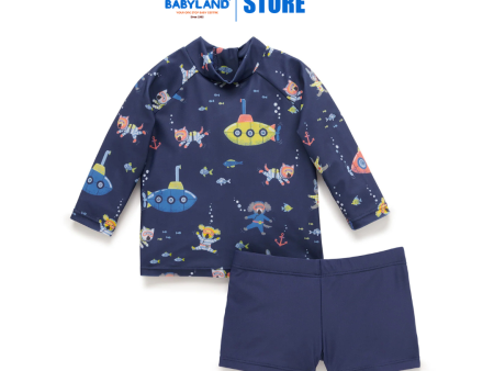 Purebaby Organic Kids Long Sleeve Rashie Set Submarine Sale