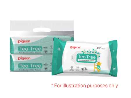 Pigeon Tea Tree Anti Bacterial Wet Tissues (100sx2) Online now