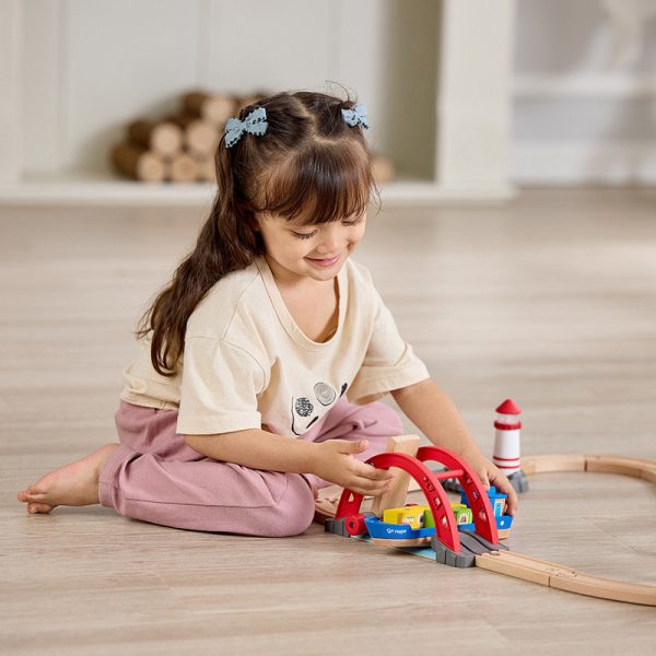 Hape 3790 Sea & Rail Cargo Transport Set (3y+) For Cheap