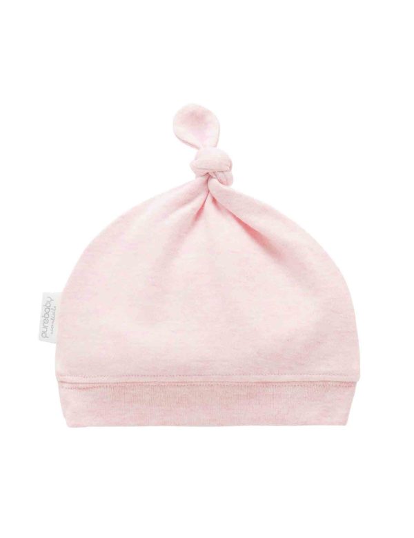 Purebaby Organic Knot Hat Pale Pink Melange Supply