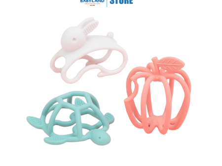 Richell Silicone Play Teether - 3m+ (Apple  Bunny  Turtle) Fashion