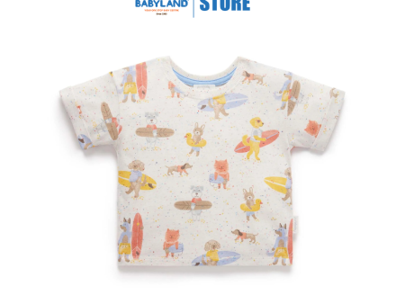 Purebaby Organic Kids Surfing Dogs Relaxed Tee on Sale