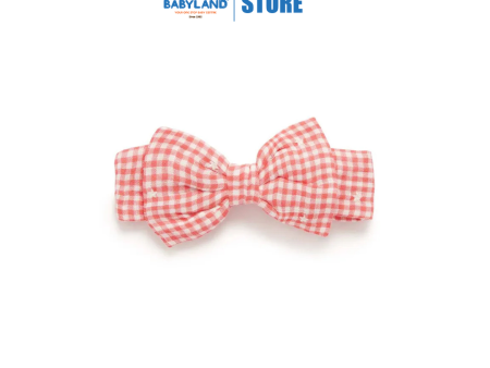 Purebaby Organic Bow Headband Gingham Star Broderie on Sale