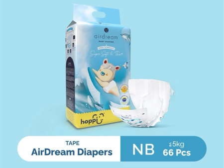 Hoppi Airdream Baby Diapers Tape NB (66 Packs) Sale