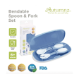 Autumnz Bendable Spoon + Fork Set - Blue Pink (6m+) Hot on Sale