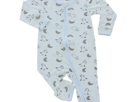 Baa Baa Sheepz Romper Zip Small Moon & Sheepz Blue Discount