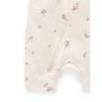 Purebaby Organic S S Short Leg Zip Growsuit - Vanilla Blossom Online Hot Sale