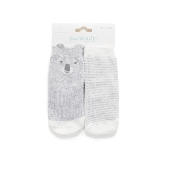 Purebaby 2 Organic Koala Socks Online now