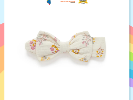 Purebaby Bow Headband - Posie Floral Discount