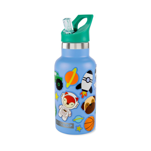 Skip Hop Spark Style Stainless Steel Canteen Bottle 380ml - Blue For Sale