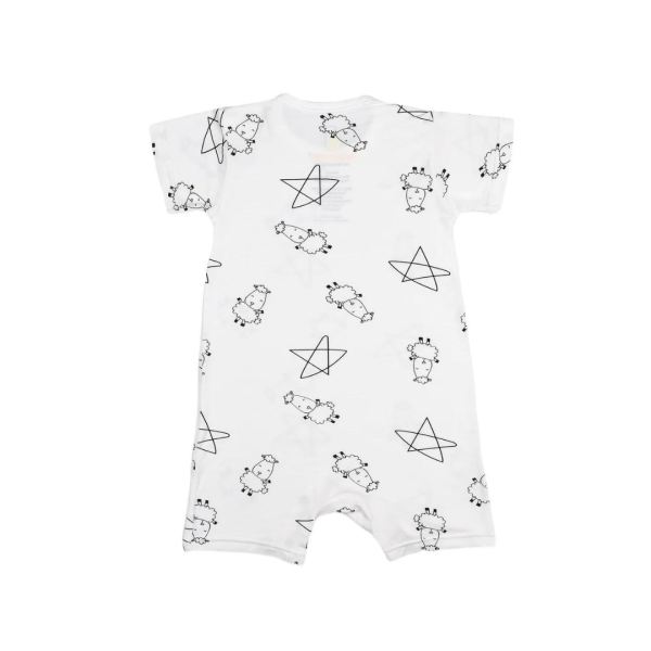 Baa Baa Sheepz Romper Short Sleeve Cute Big Star & Sheepz White Discount