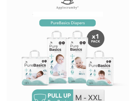 Applecrumby PureBasics Pull Up Diapers - M44   L38   XL32   XXL28 Sale