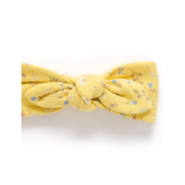 Purebaby Organic Bow Headband Sunshine Floral on Sale