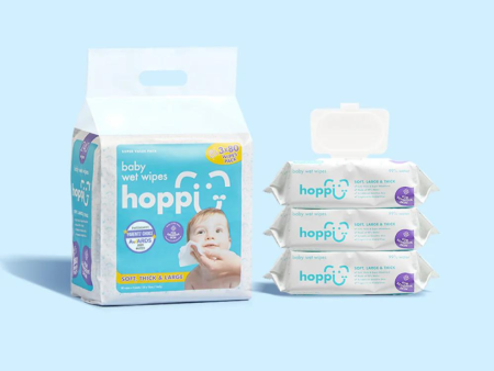 Hoppi Baby Wet Wipes (80s  x 3) For Cheap