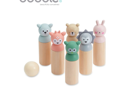 BUBBLE Wooden Animal Bowling Set Fashion