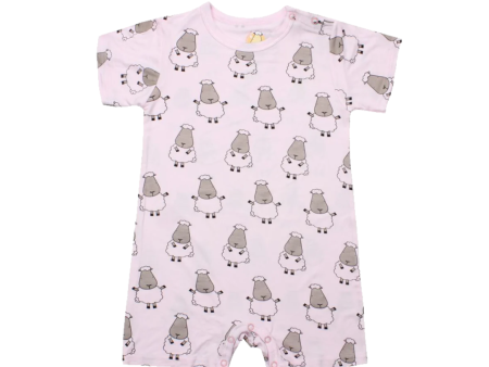 Baa Baa Sheepz Romper Short Sleeve Pink Big Sheepz Online Hot Sale