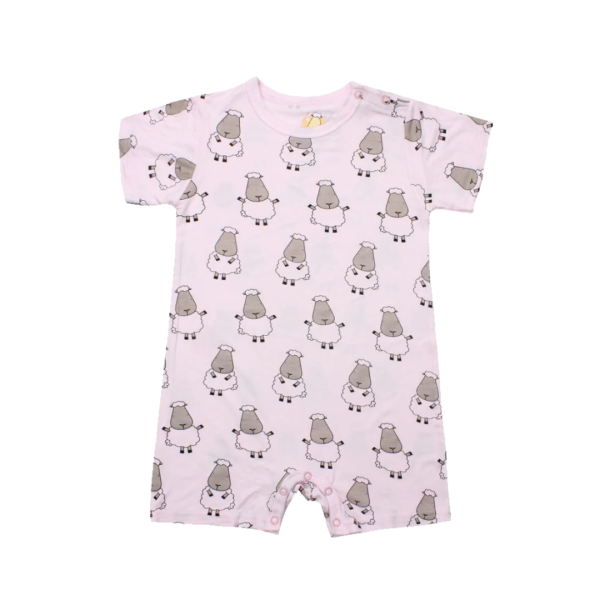 Baa Baa Sheepz Romper Short Sleeve Pink Big Sheepz Online Hot Sale