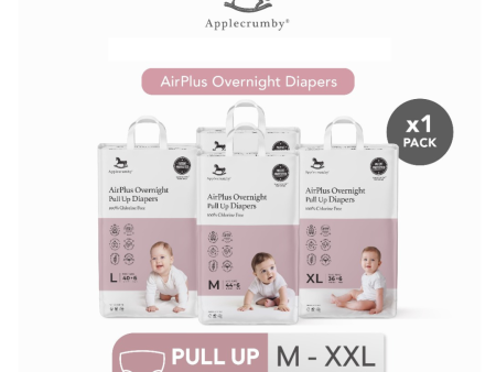 Applecrumby AirPlus Overnight Pull Up Diapers - M50   L46   XL42   XXL36 For Sale