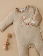 Purebaby Organic Duck Mini Stripe Growsuit - Biscuit Mini Stripe on Sale