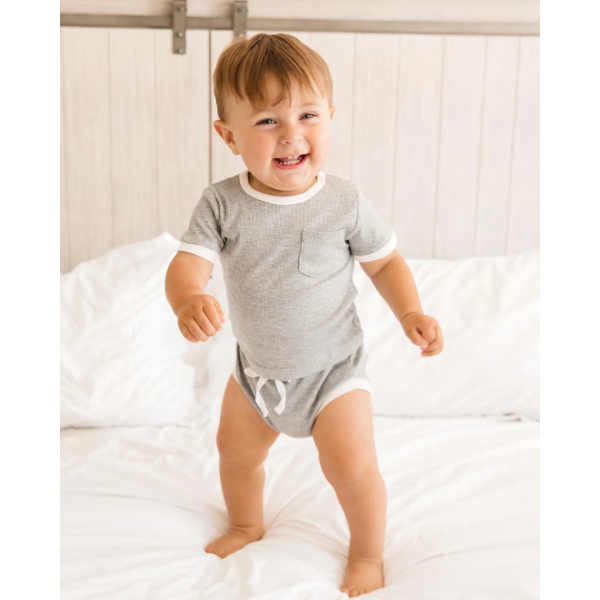 Snuggle Shield® Ribbed Bamboo 2-Piece Shorts Set on Sale