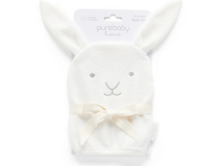 Purebaby Organic Bunny Bath Mitt - Vanilla Bunny Online Sale