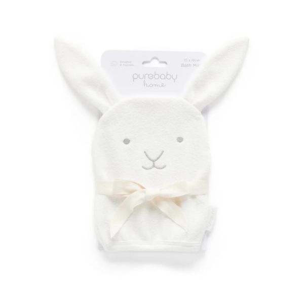 Purebaby Organic Bunny Bath Mitt - Vanilla Bunny Online Sale