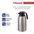 Peacock 2.0L Stainless Steel Vacuum Carafe Fashion