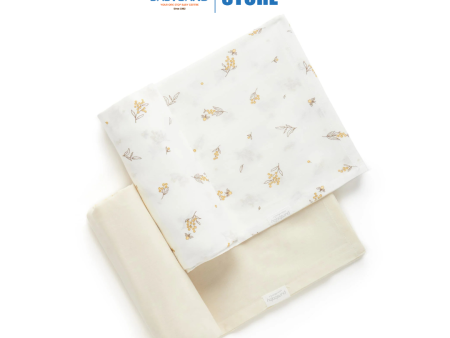 Purebaby Organic Muslin Wrap 2 Pack - Wheat Wattle Bee Cheap