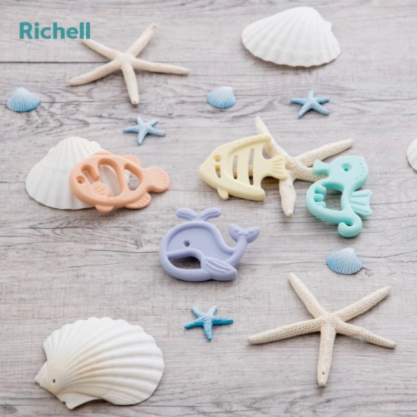 Richell Silicone Teether - 3m+ (Whale  Clownfish  Seahorse  Angelfish) on Sale