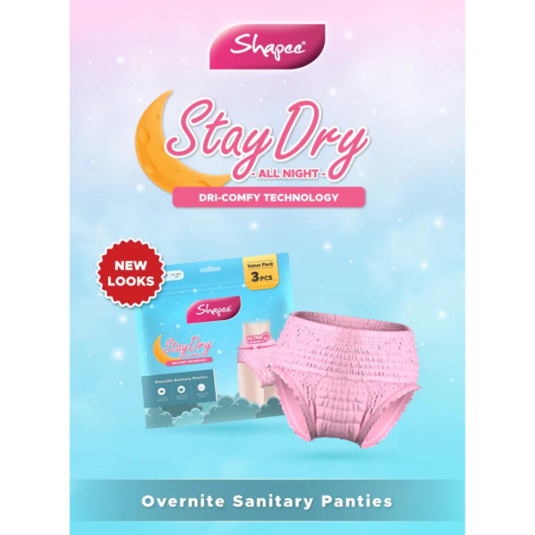 Shapee Overnite Sanitary Panties 3pcs (S-M, L-XL) Supply