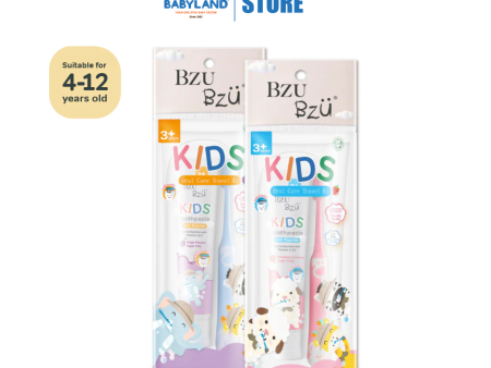 BZU BZU Kids Oral Care Travel Kit 3+ Years (Strawberry Toothpaste + Pink Toothbrush) Online Sale